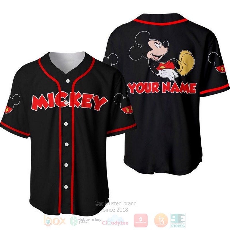 Personalized_Chilling_Mickey_Mouse_Disney_All_Over_Print_Black_Baseball_Jersey