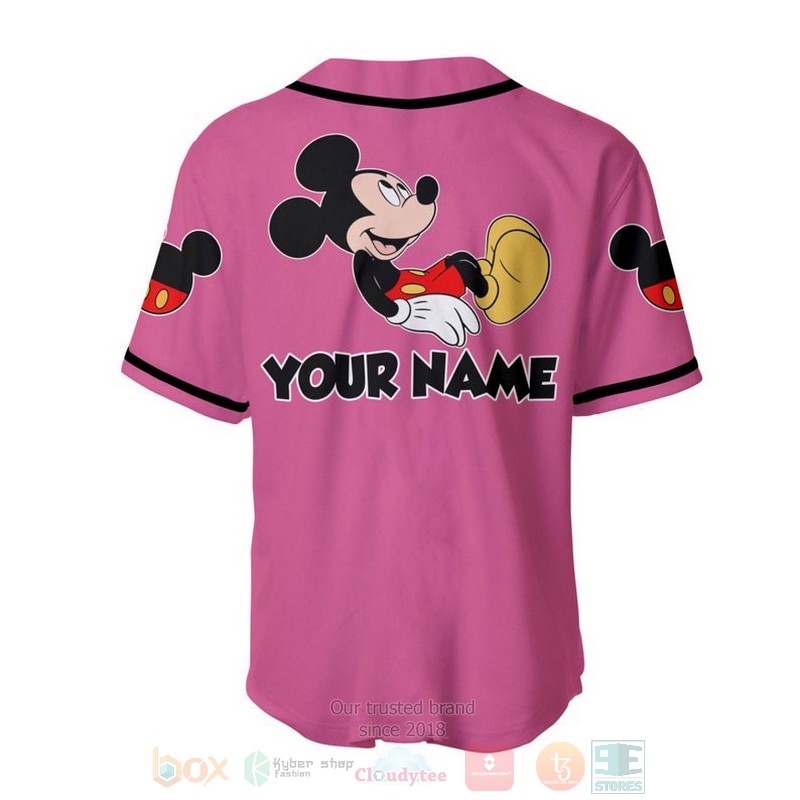Personalized_Chilling_Mickey_Mouse_Disney_All_Over_Print_Pink_Baseball_Jersey_1