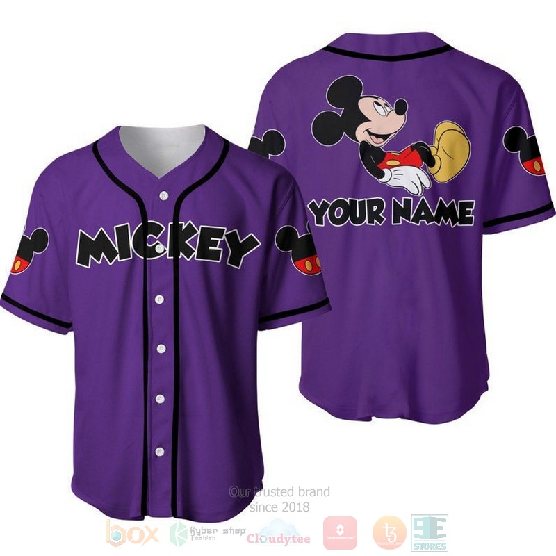 Personalized_Chilling_Mickey_Mouse_Disney_All_Over_Print_Purple_Baseball_Jersey