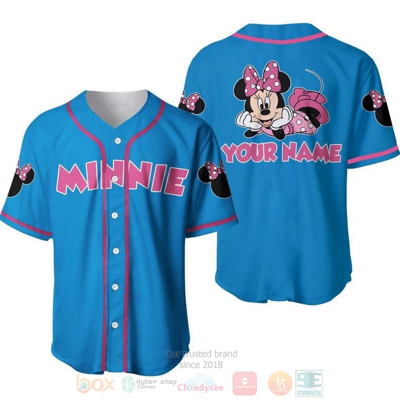 Personalized_Chilling_Minnie_Mouse_Disney_All_Over_Print_Blue_Baseball_Jersey