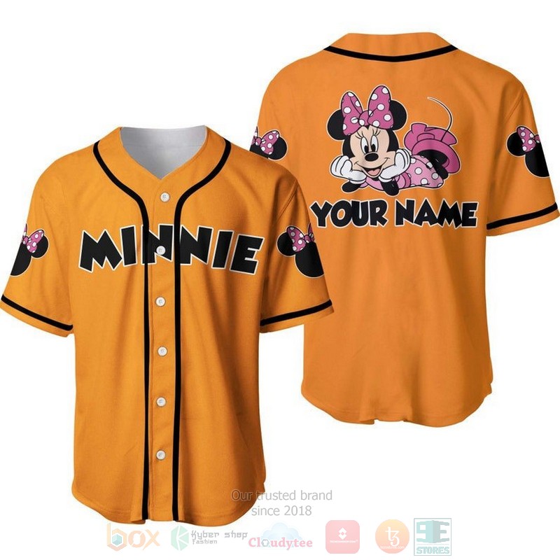 Personalized_Chilling_Minnie_Mouse_Disney_All_Over_Print_Orange_Baseball_Jersey