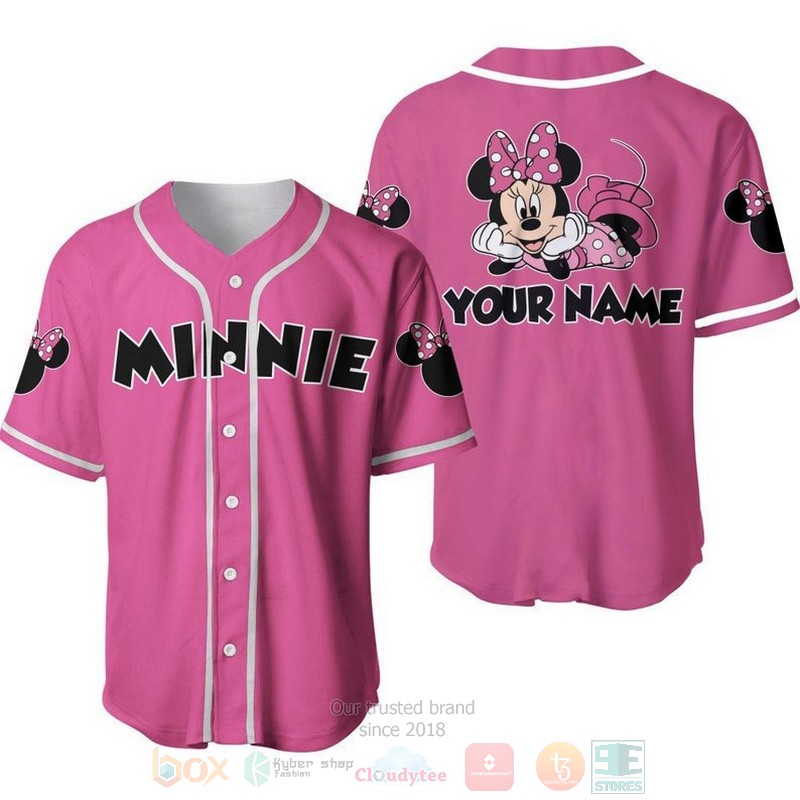 Personalized_Chilling_Minnie_Mouse_Disney_All_Over_Print_Pink_Baseball_Jersey