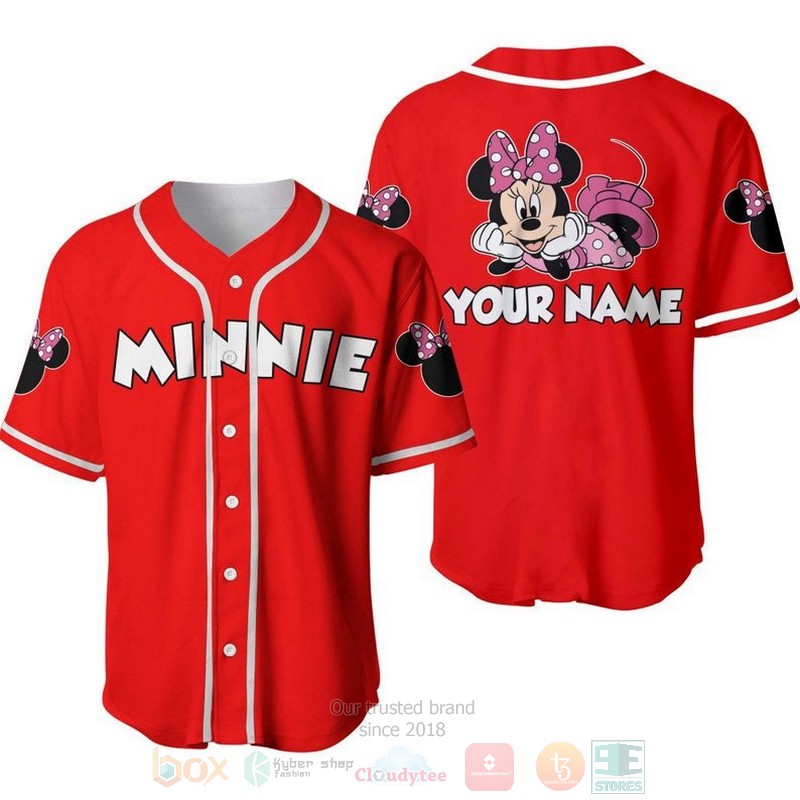 Personalized_Chilling_Minnie_Mouse_Disney_All_Over_Print_Red_Baseball_Jersey