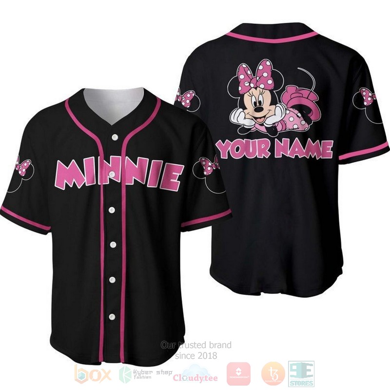 Personalized_Chilling_Pink_Minnie_Mouse_Disney_All_Over_Print_Black_Baseball_Jersey