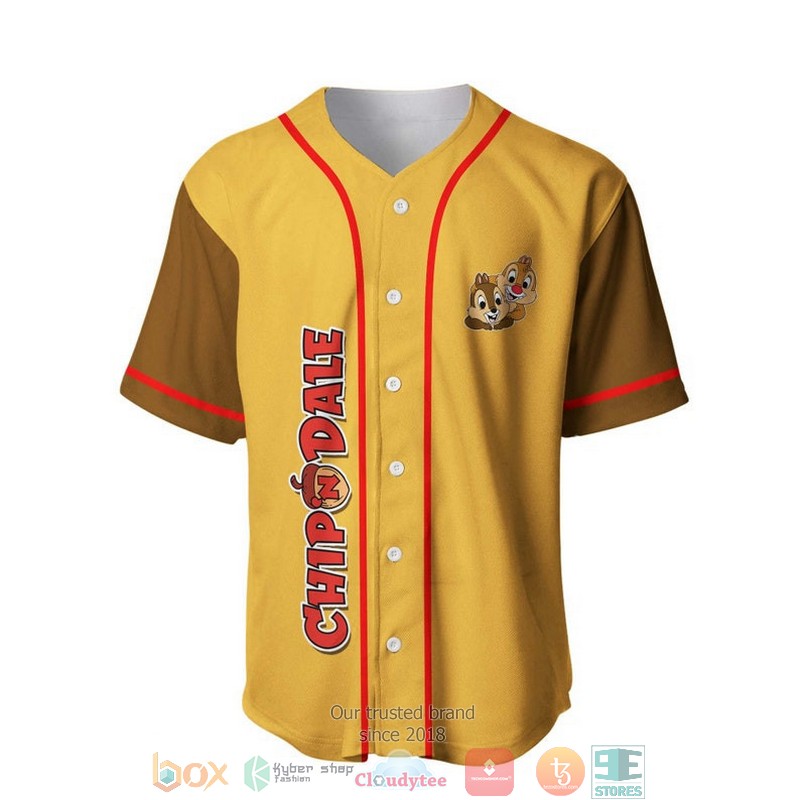 Personalized_Chipmunks_Chip_n_Dale_Gold_Brown_Baseball_Jersey_1