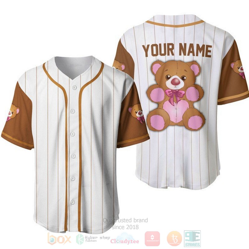 Personalized_Cute_Teddy_Bear_All_Over_Print_Pinstripe_White_Baseball_Jersey