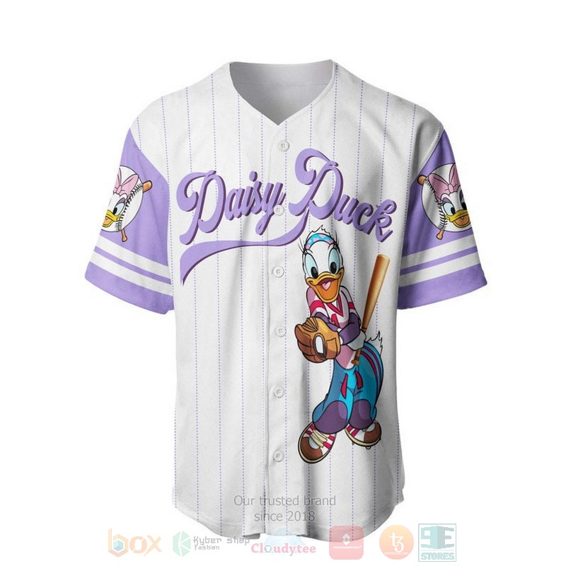 Personalized_Daisy_Duck_All_Over_Print_Pinstripe_White_Baseball_Jersey_1