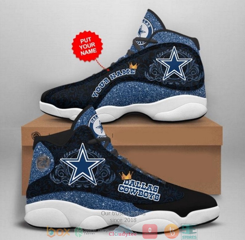 Personalized_Dallas_Cowboys_NFL_Queen_bling_bling_Football_Team_10_Air_Jordan_13_Sneaker_Shoes