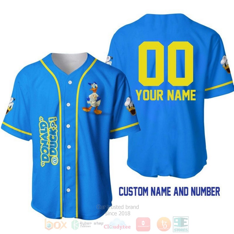 Personalized_Donald_Duck_All_Over_Print_Blue_Baseball_Jersey