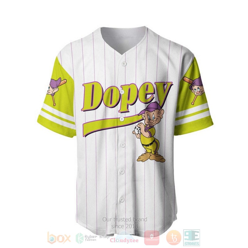Personalized_Dopey_Dwarf_Snow_White_All_Over_Print_Pinstripe_White_Baseball_Jersey_1