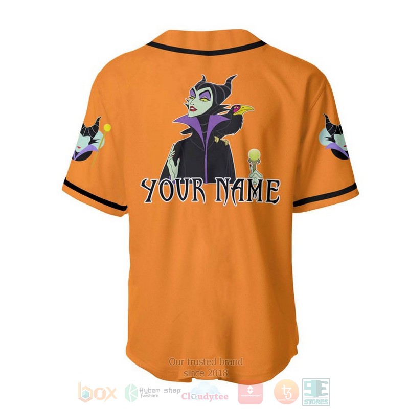 Personalized_Evil_Queen_Maleficent_Disney_All_Over_Print_Orange_Baseball_Jersey_1