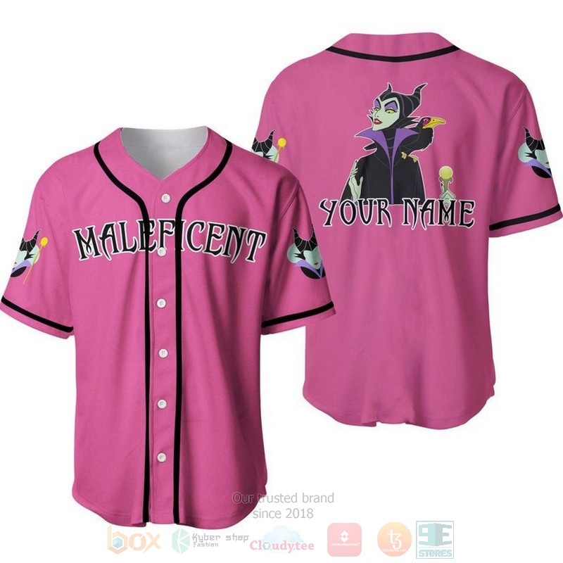 Personalized_Evil_Queen_Maleficent_Disney_All_Over_Print_Pink_Baseball_Jersey
