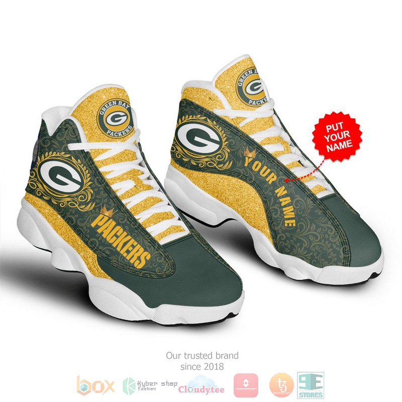 Personalized_Green_Bay_Packers_NFL_Football_custom_Air_Jordan_13_shoes