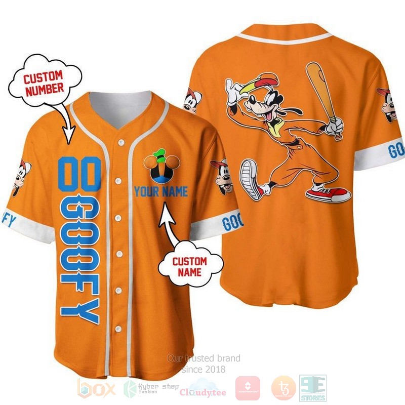 Personalized_Happy_Goofy_Dog_Disney_All_Over_Print_Orange_Baseball_Jersey