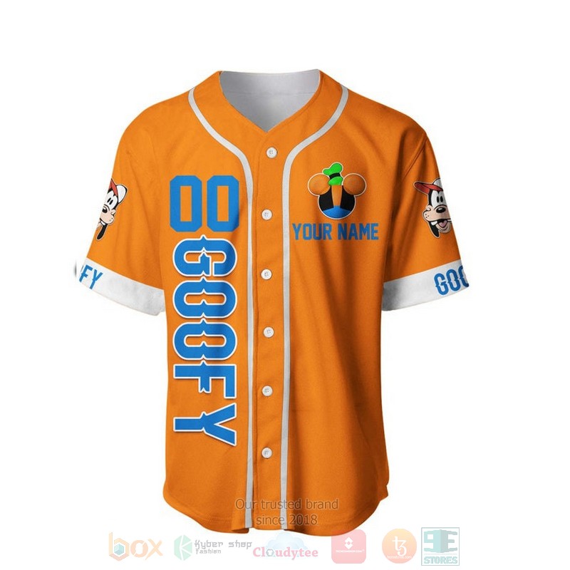 Personalized_Happy_Goofy_Dog_Disney_All_Over_Print_Orange_Baseball_Jersey_1