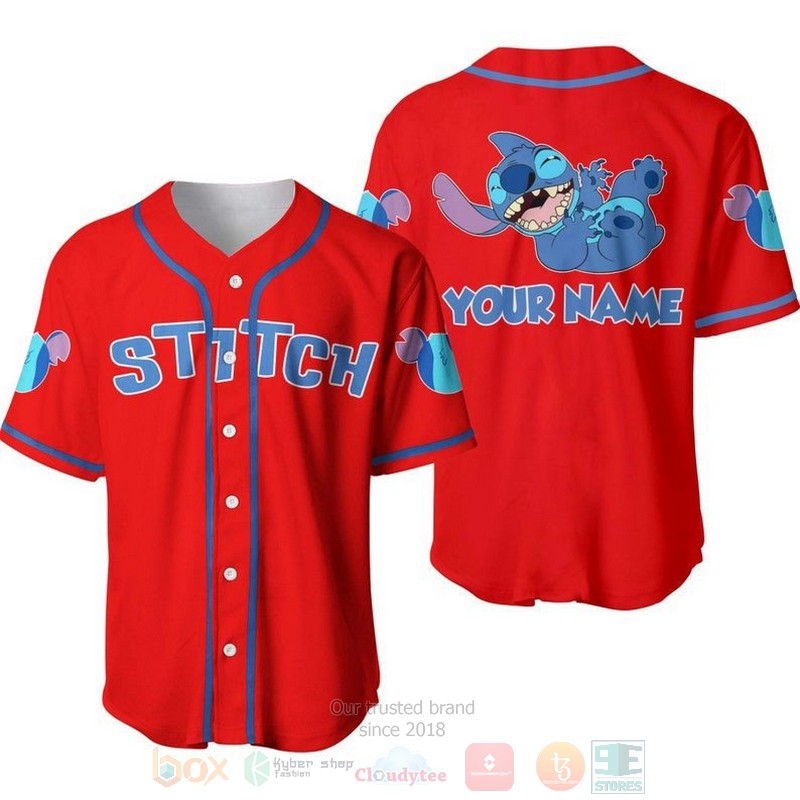 Personalized_Happy_Stitch_Disney_All_Over_Print_Red_Baseball_Jersey