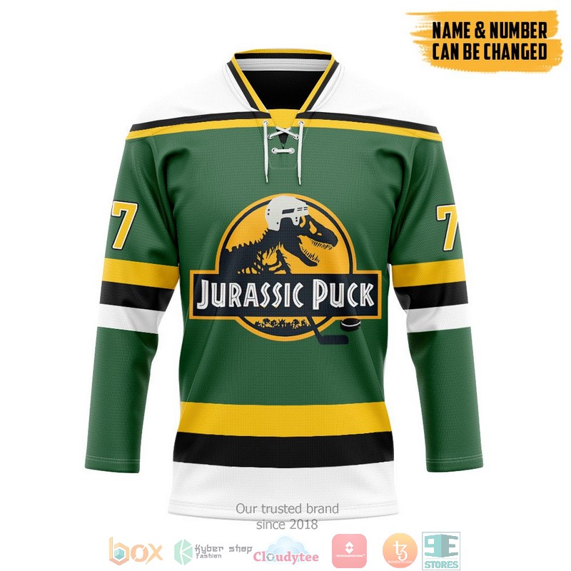 Personalized_Jurassic_Puck_green_Hockey_Jersey_Shirt_1