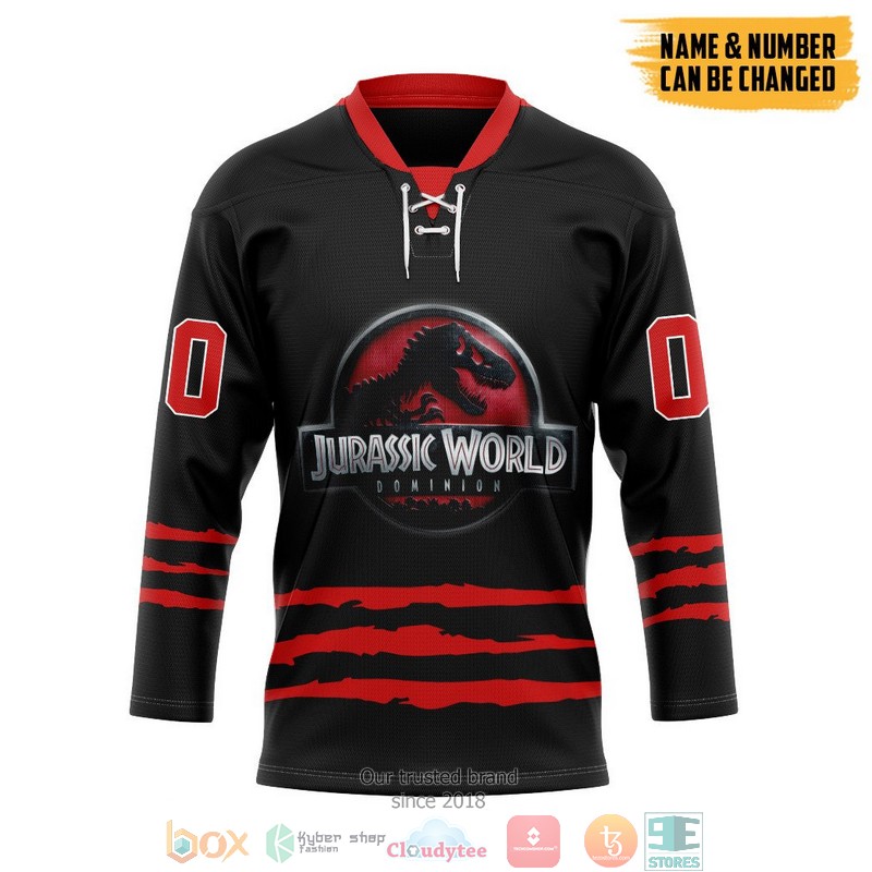 Personalized_Jurassic_World_Red_Hockey_Jersey_Shirt_1