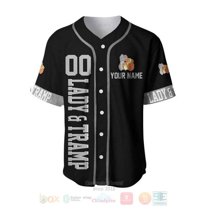 Personalized_Lady_And_The_Tramp_Dogs_Disney_Playing_Baseball_All_Over_Print_Black_Baseball_Jersey_1