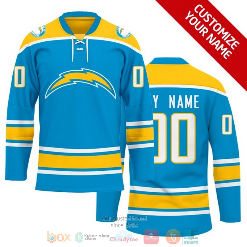 Personalized_Los_Angeles_Chargers_NFL_Custom_Hockey_Jersey