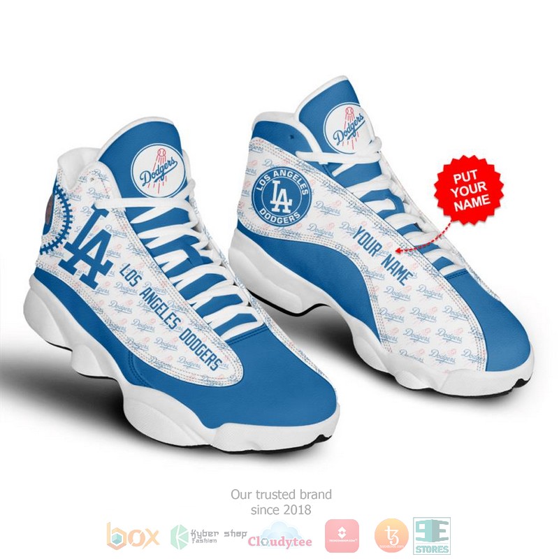Personalized_Los_Angeles_Dodgers_MLB_Baseball_custom_Air_Jordan_13_shoes