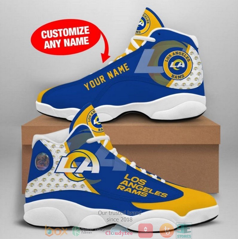 Personalized_Los_Angeles_Rams_NFL_big_logo_Football_Team_Air_Jordan_13_Sneaker_Shoes