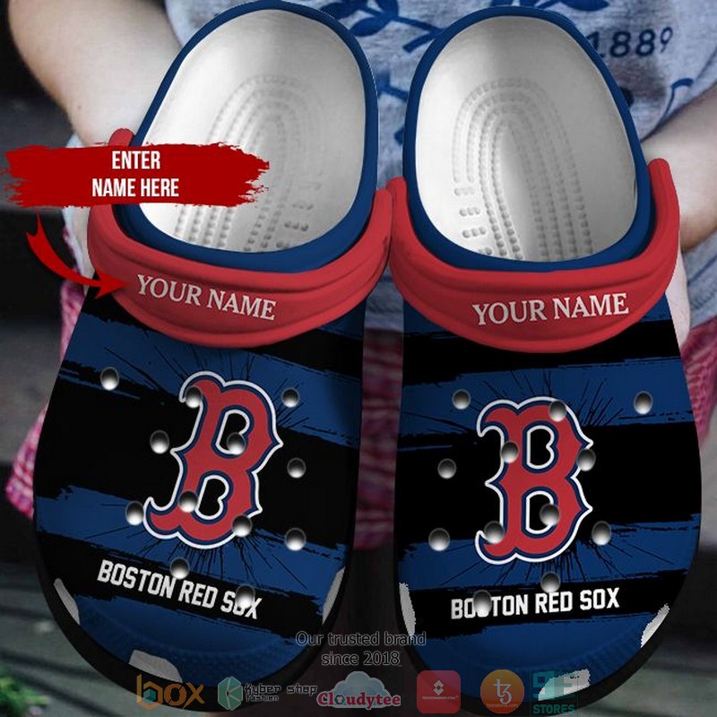 Personalized_MLB_Boston_Red_Sox_Blue_Black_Crocs_Crocband_Clog