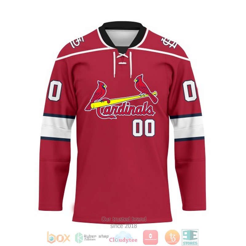 Personalized_MLB_St._Louis_Cardinals_Red_Custom_Hockey_Jersey_1