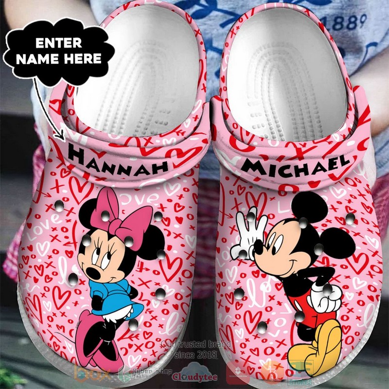 Personalized_Mickey_Minnie_Love_pink_custom_Crocband_Clog