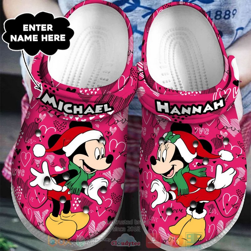 Personalized_Mickey_Mouse_Minnie_Mouse_Christmas_Love_custom_Crocband_Clog