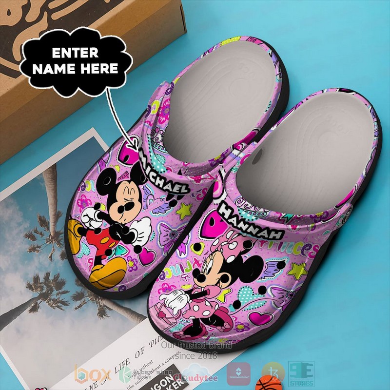 Personalized_Mickey_Mouse_Minnie_Mouse_Dating_custom_pink_Crocband_Clog_1