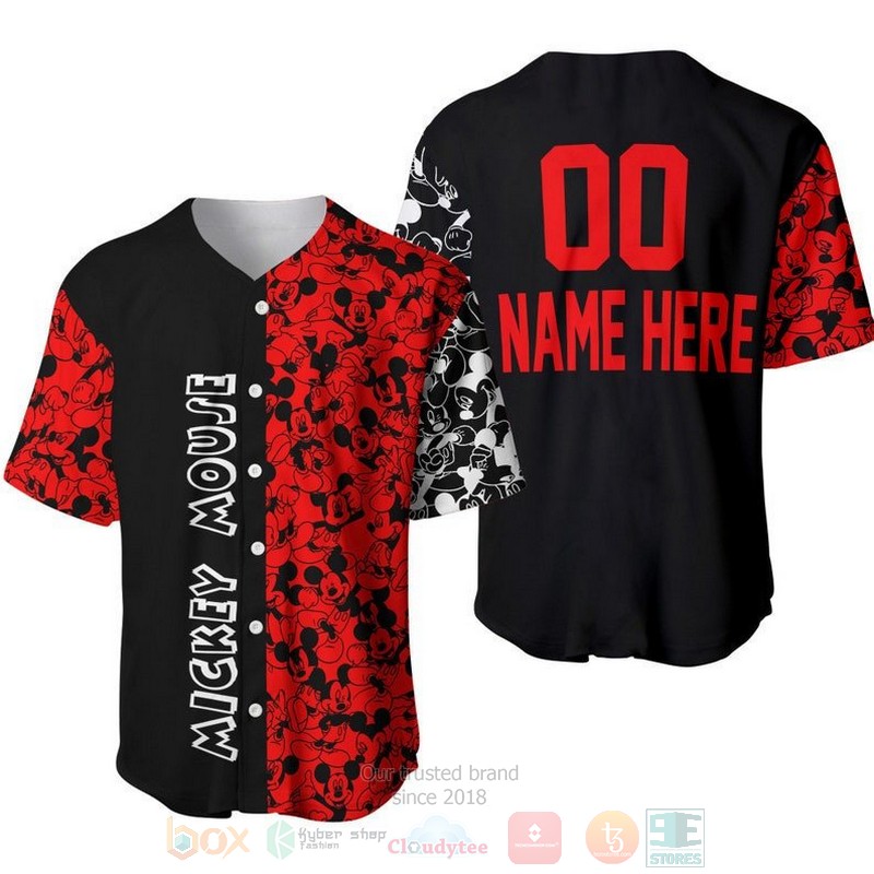 Personalized_Mickey_Mouse_Pattern_All_Over_Print_Red__Black_Baseball_Jersey