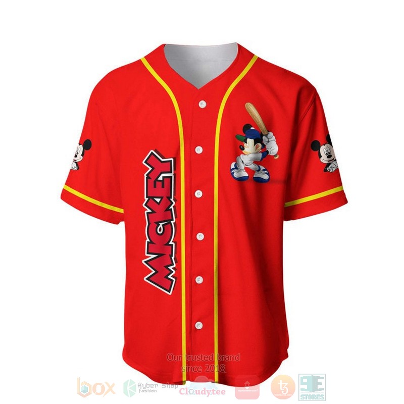 Personalized_Mickey_Mouse_Playing_Baseball_All_Over_Print_Red_Baseball_Jersey_1