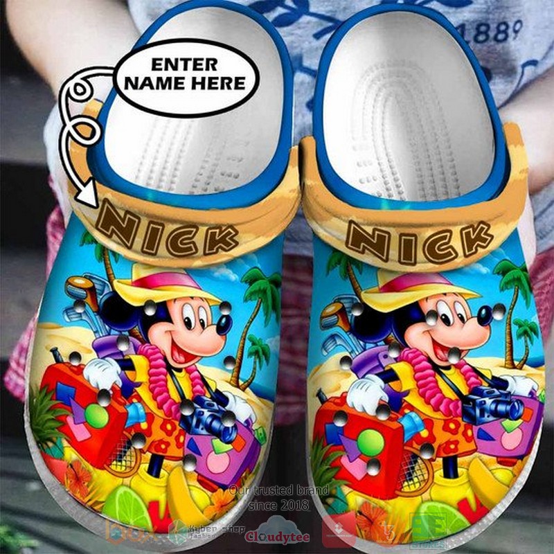 Personalized_Mickey_Mouse_Traveling_custom_Crocband_Clog