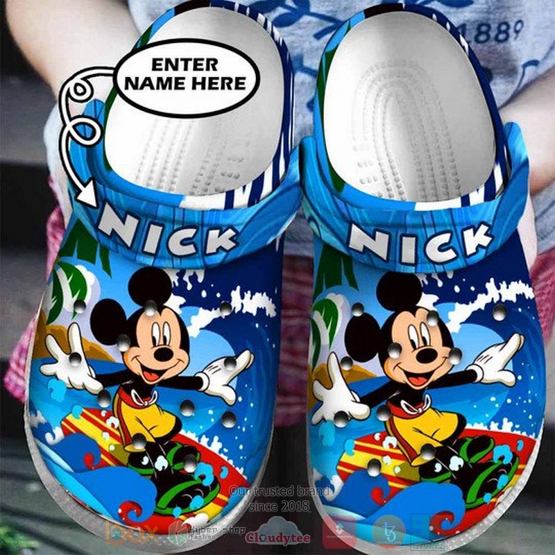 Personalized_Mickey_Mouse_surfing_custom_Crocband_Clog
