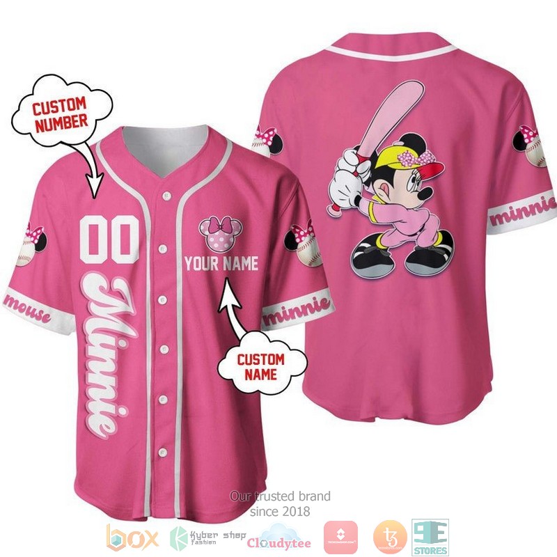 Personalized_Minnie_Mouse_Playing_Baseball_Pink_Baseball_Jersey