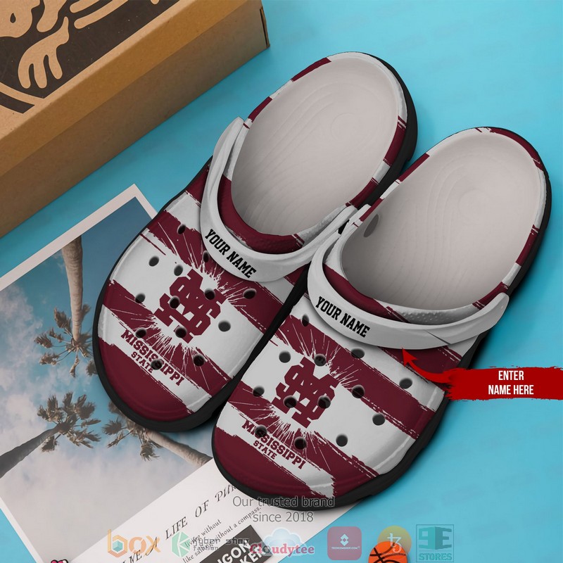 Personalized_NCAA_Mississippi_State_Red_white_Crocs_Crocband_Clog_1