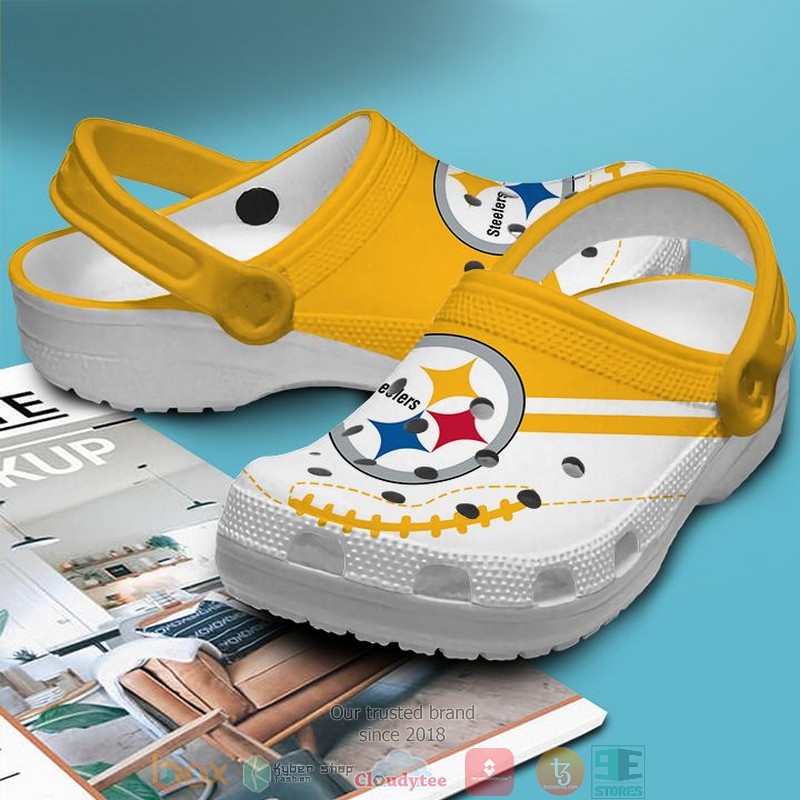 Personalized_NFL_Pittsburgh_Steelers_Yellow_White_Crocs_Crocband_Clog_1