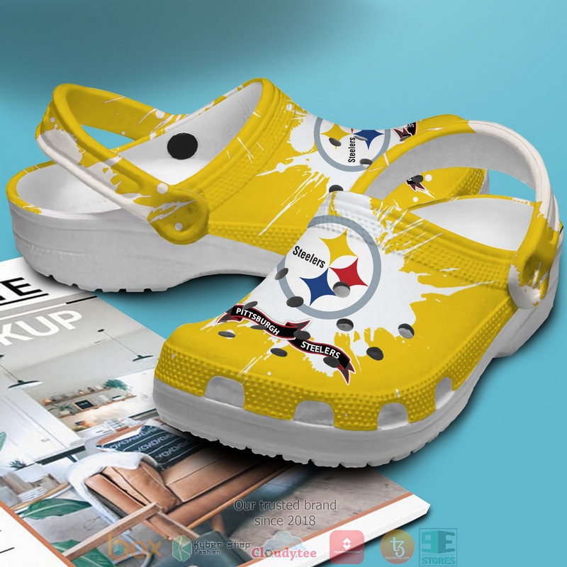 Personalized_NFL_Pittsburgh_Steelers_Yellow_and_White_Crocs_Crocband_Clog_1