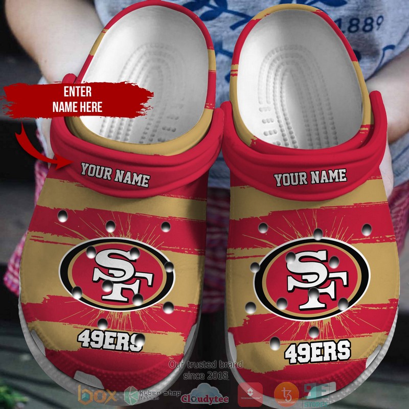 Personalized_NFL_San_Francisco_49ers_Red_brown_Crocs_Crocband_Clog
