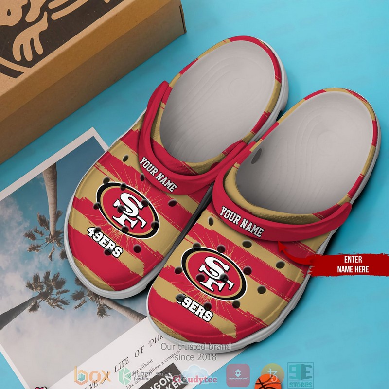 Personalized_NFL_San_Francisco_49ers_Red_brown_Crocs_Crocband_Clog_1