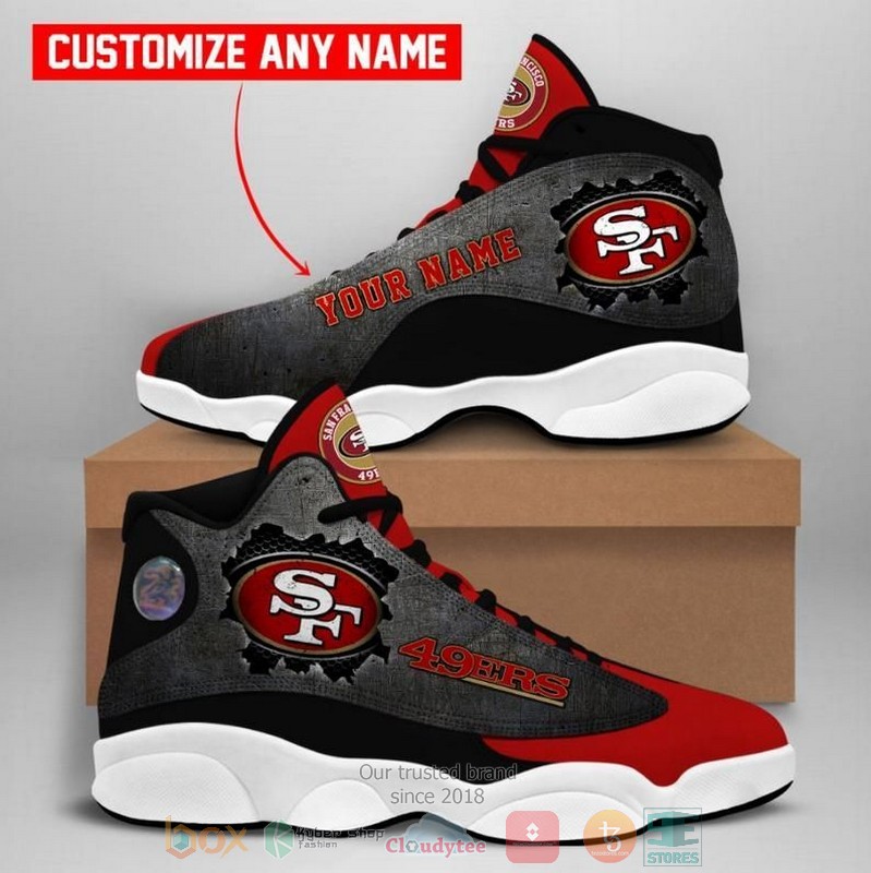 Personalized_NFL_San_Francisco_49ers_logo_Football_Team_custom_Air_Jordan_13_shoes
