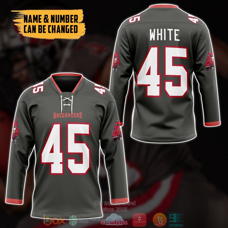 Personalized_NFL_Tampa_Bay_Buccaneers_Pewter_Custom_Hockey_Jersey_1