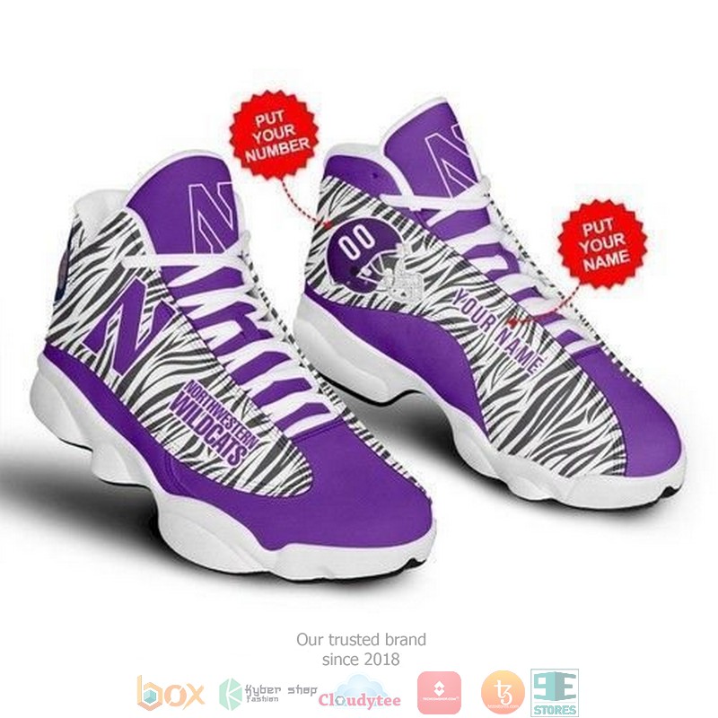 Personalized_Northwestern_Wildcats_football_NCAAF_Air_Jordan_13_Sneaker_Shoes