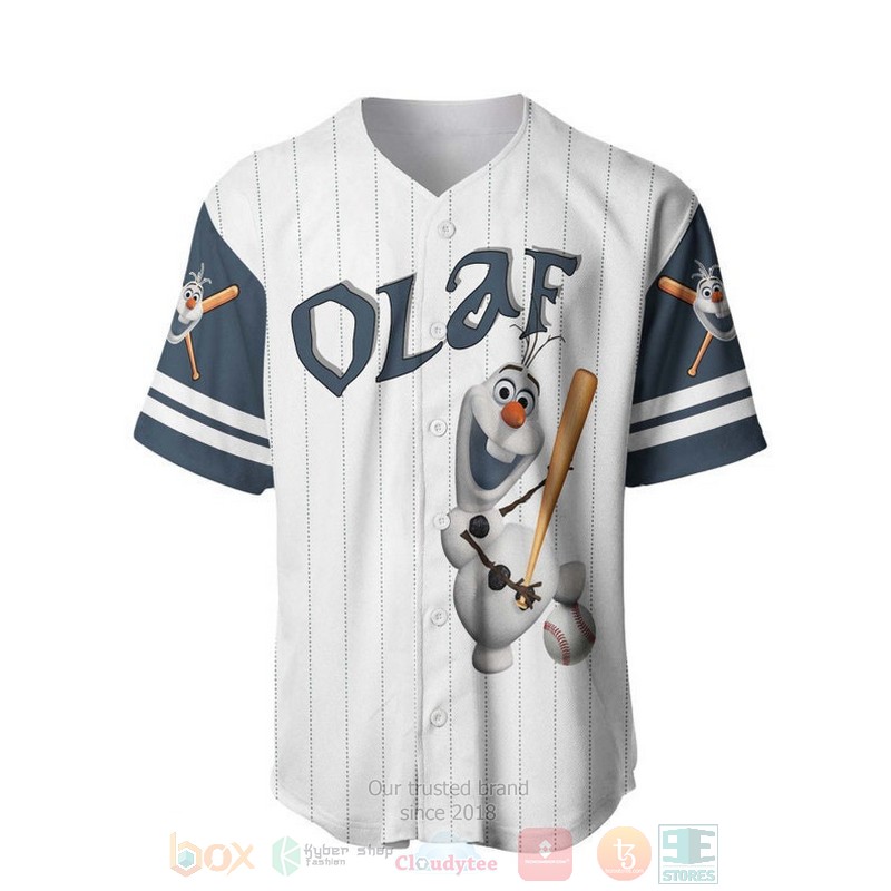 Personalized_Olaf_Snowman_Frozen_All_Over_Print_Pinstripe_White_Baseball_Jersey_1