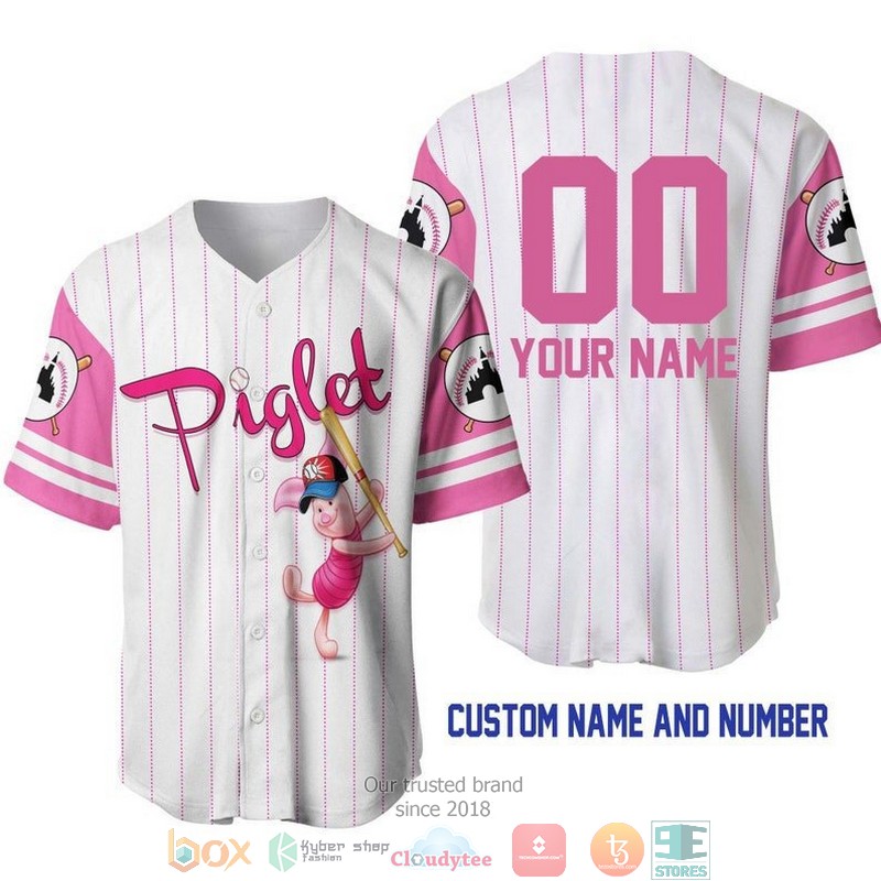Personalized_Piglet_Pig_Winnie_The_Pooh_Pinstripe_White_Baseball_Jersey