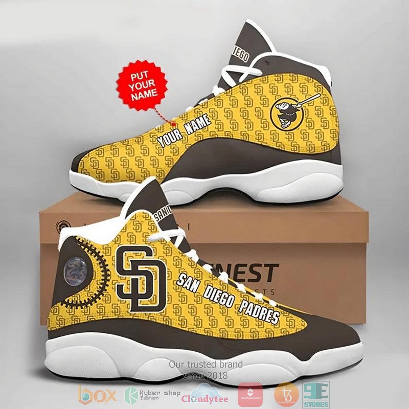 Personalized_San_Diego_Padres_Football_MLB_big_logo_Air_Jordan_13_Sneaker_Shoes