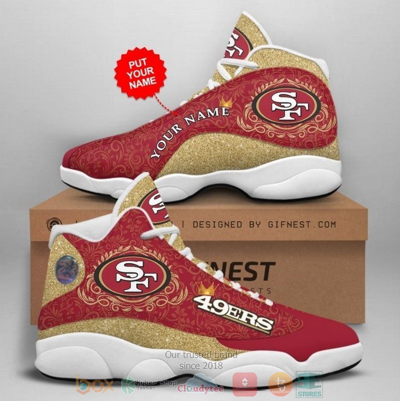 Personalized_San_Francisco_49ers_NFL_Football_Team_custom_Air_Jordan_13_shoes