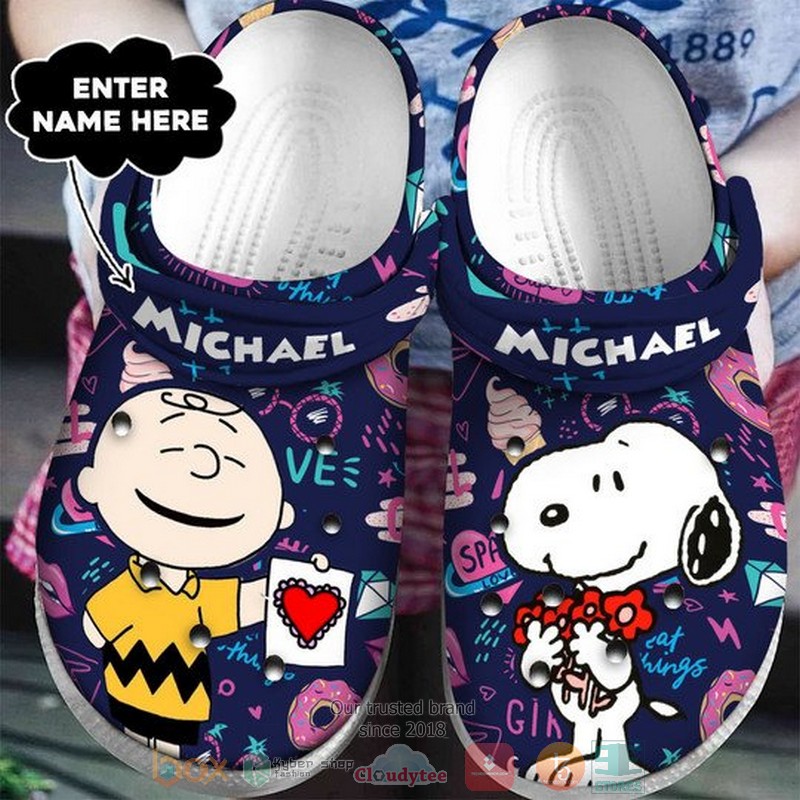 Personalized_Snoopy_and_Charlie_Brown_custom_Crocband_Clog