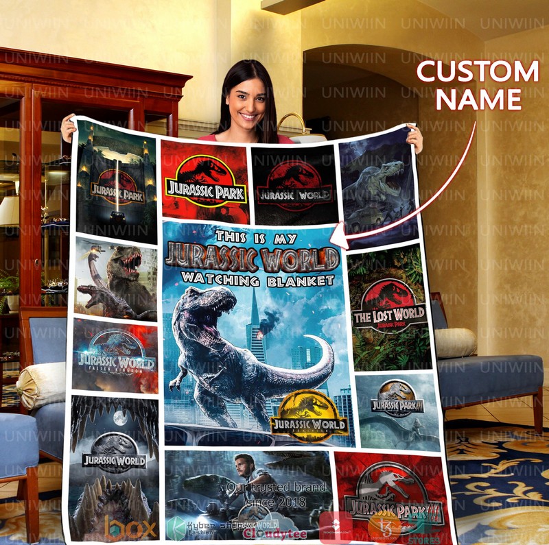Personalized_This_Is_My_Jurassic_World_Watching_Blanket_1